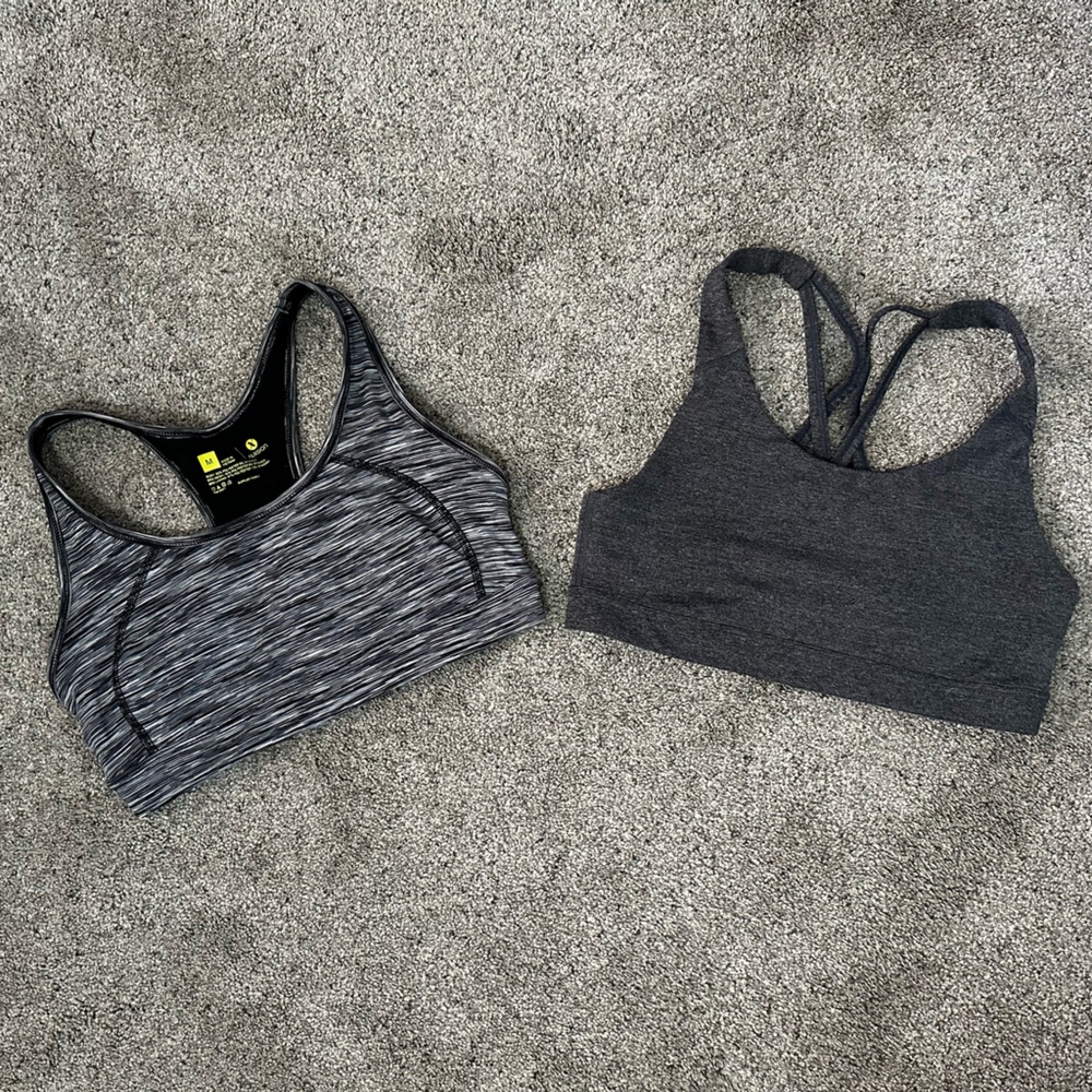 🌻3 for $13🌻 Old Navy & Xersion | Bundle of 2 Grey Activewear Sports Bras Sz M